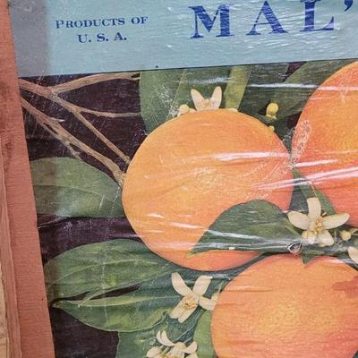 Vintage Mal's Oranges Crate Piece