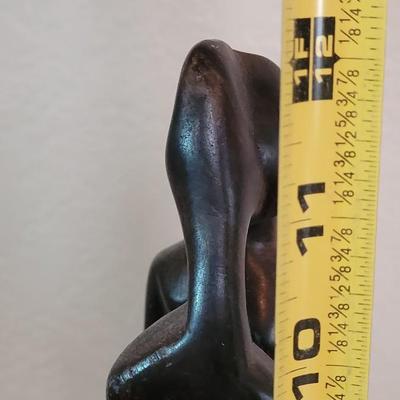 Vintage Hand Carved Wood Lovers Sculpture