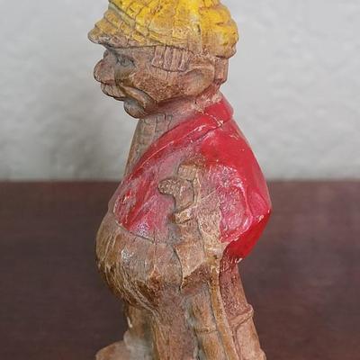 Vintage Hand Carved Wood Golfer