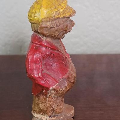 Vintage Hand Carved Wood Golfer