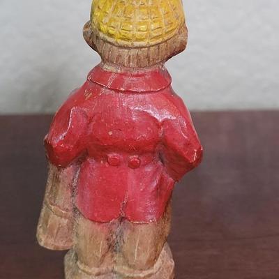 Vintage Hand Carved Wood Golfer