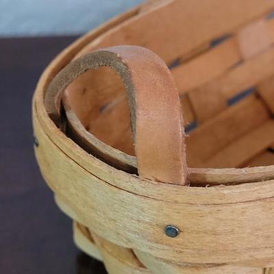 1994 Small Double Leather Handles Longaberger Basket