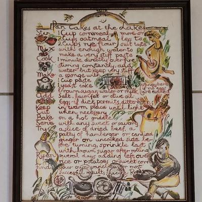 Original Watercolor 'Pan Cakes At the Lake' Art Signed & Dated