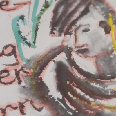 Original Watercolor 'Pan Cakes At the Lake' Art Signed & Dated