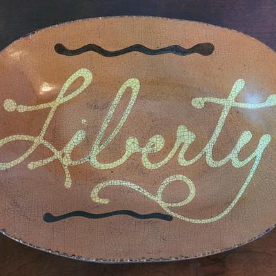 Vintage Turtle Creek Pottery 'Liberty Platter' Signed by Betty Lou