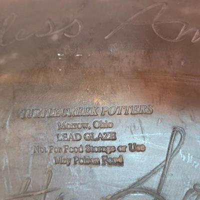 Vintage Turtle Creek Pottery 'Liberty Platter' Signed by Betty Lou