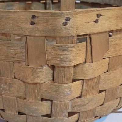 Antique Large Handmade Gathering Basket