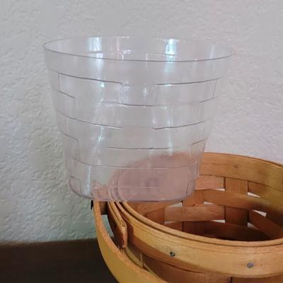 1994 Handmade Longaberger Basket with Plastic Longaberger Basket Protector
