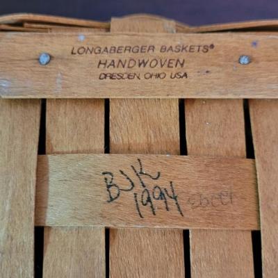 1994 Handmade Longaberger Basket with Plastic Longaberger Basket Protector