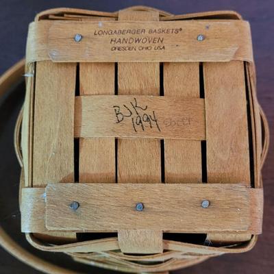 1994 Handmade Longaberger Basket with Plastic Longaberger Basket Protector