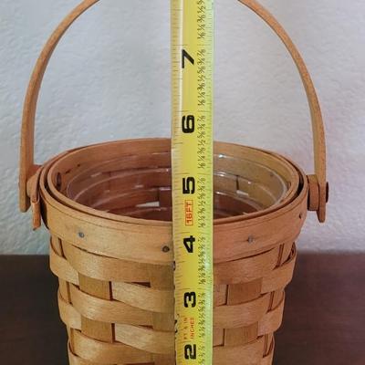 1994 Handmade Longaberger Basket with Plastic Longaberger Basket Protector