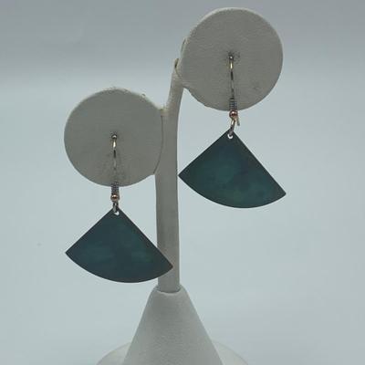 Verdigris Brass Necklace & Teal Colored Earrings (B2-HS)