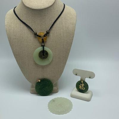 Jade Pendants & Stud Earrings (B2-HS)