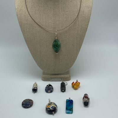 Glass Pendants & Beads Plus Necklace Cords (B2-HS)