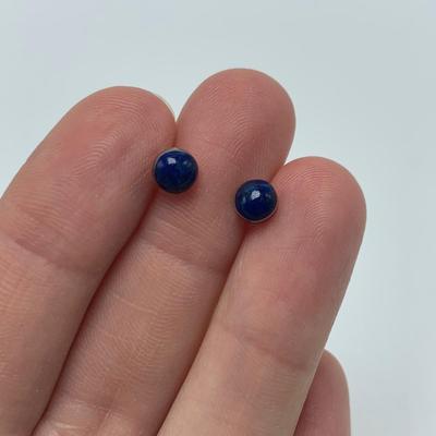 Lapis Lazuli Beaded Necklace & 14K Stud Earrings (B2-HS)