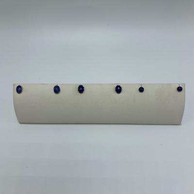 Lapis Lazuli Beaded Necklace & 14K Stud Earrings (B2-HS)