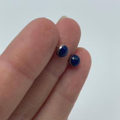 Lapis Lazuli Beaded Necklace & 14K Stud Earrings (B2-HS)