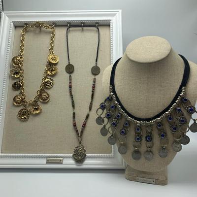 Medallion Style Necklaces from Around the World (B2-HS)