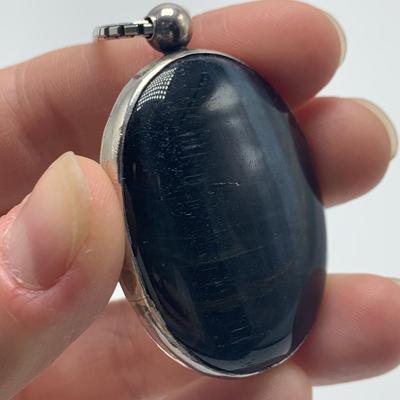 Labradorite Pendant on 925 Chain with Tigerâ€™s Eye Studs & More (B2-HS)