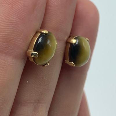 Labradorite Pendant on 925 Chain with Tigerâ€™s Eye Studs & More (B2-HS)