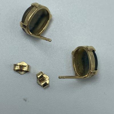 Labradorite Pendant on 925 Chain with Tigerâ€™s Eye Studs & More (B2-HS)