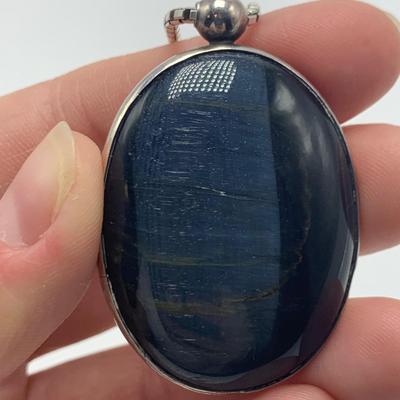 Labradorite Pendant on 925 Chain with Tigerâ€™s Eye Studs & More (B2-HS)