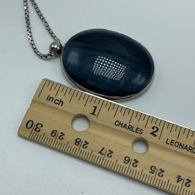 Labradorite Pendant on 925 Chain with Tigerâ€™s Eye Studs & More (B2-HS)