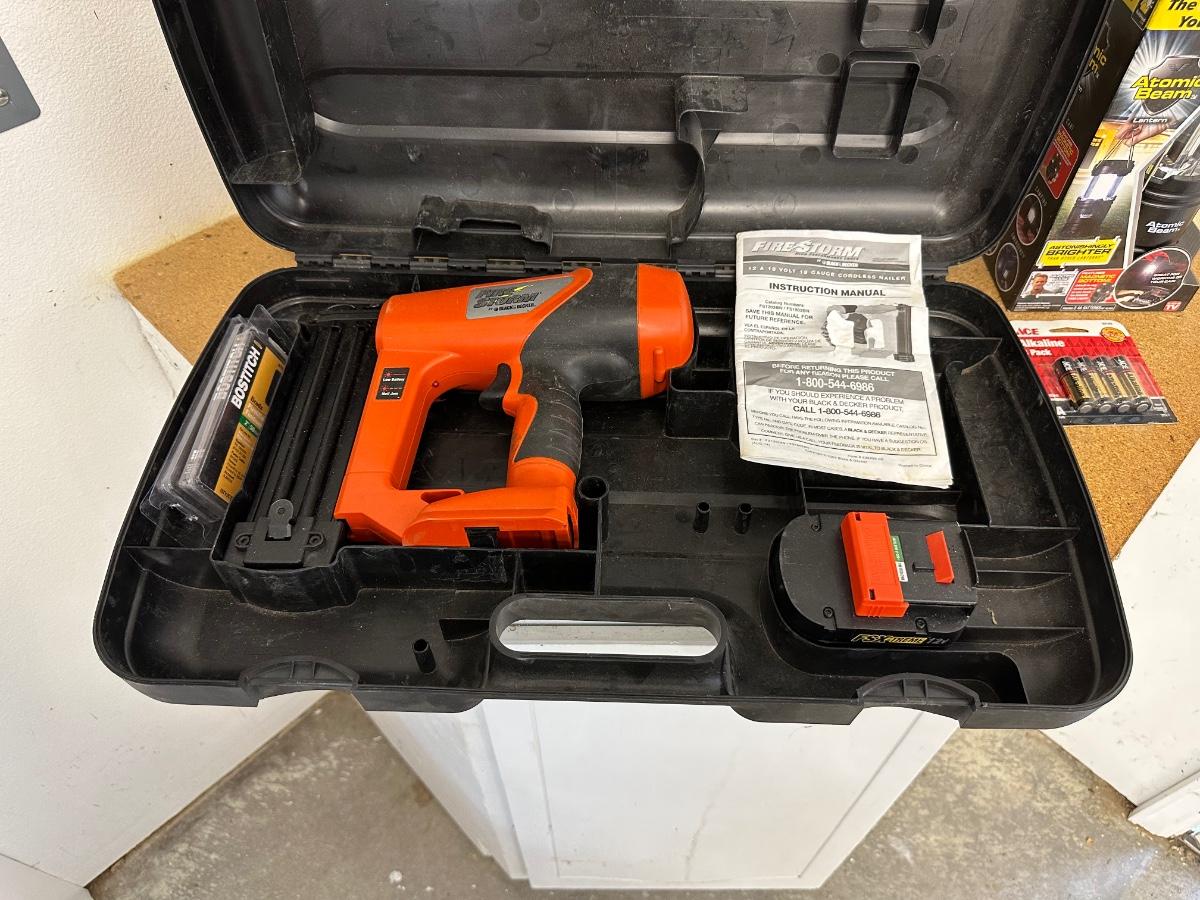 BLACK & DECKER CORDLESS NAILER AND ATOMIC BEAM LANTERN