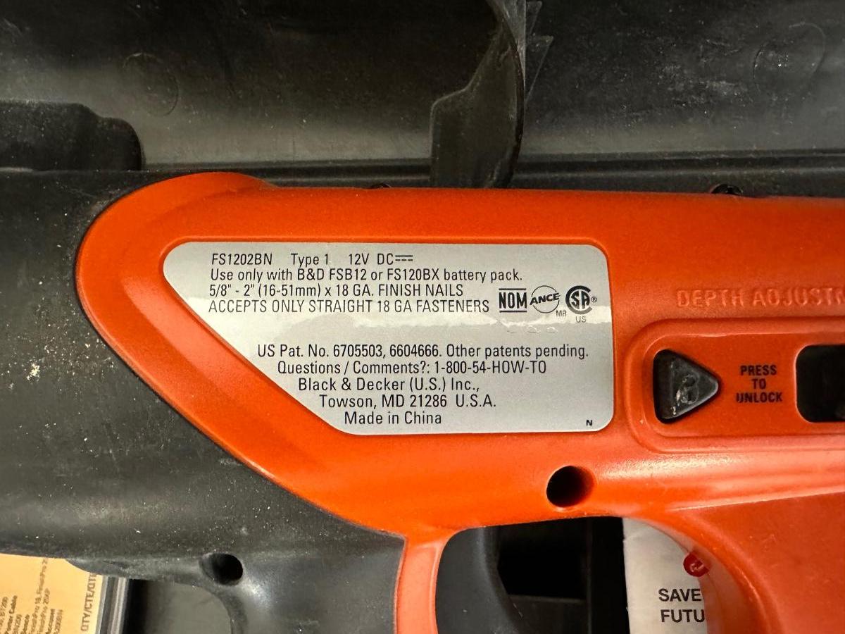 BLACK & DECKER CORDLESS NAILER AND ATOMIC BEAM LANTERN