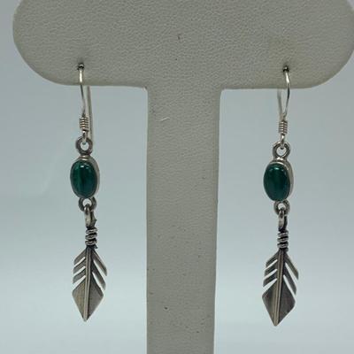 Malachite & Onyx Earrings & Pendant with 14K & Sterling (B2-HS)