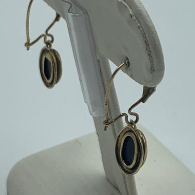 Malachite & Onyx Earrings & Pendant with 14K & Sterling (B2-HS)