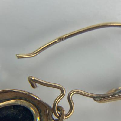 Malachite & Onyx Earrings & Pendant with 14K & Sterling (B2-HS)