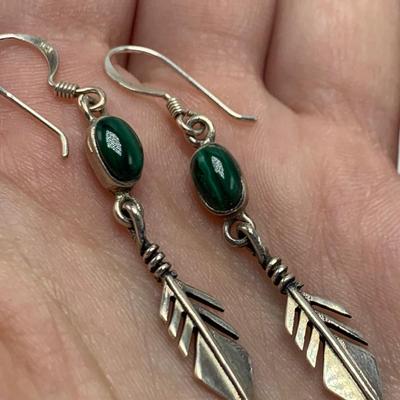 Malachite & Onyx Earrings & Pendant with 14K & Sterling (B2-HS)