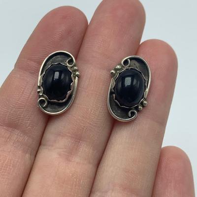 Malachite & Onyx Earrings & Pendant with 14K & Sterling (B2-HS)