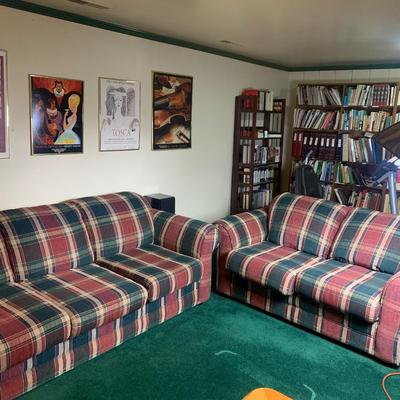2 Matching Highland Couches Plaid Print
