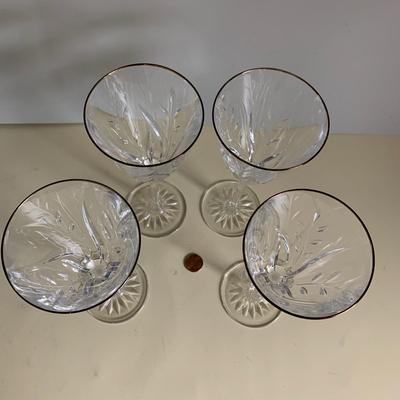 4 Crystal Wine Glasses