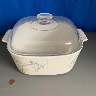 Corning Ware Shadow Iris Pattern 5 Quart Casserole With Lid