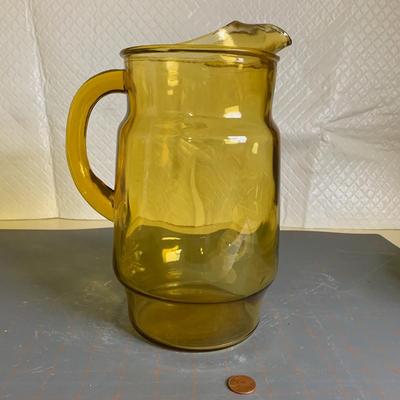 Anchor Hocking Pitcher Amber Gold Rainbow