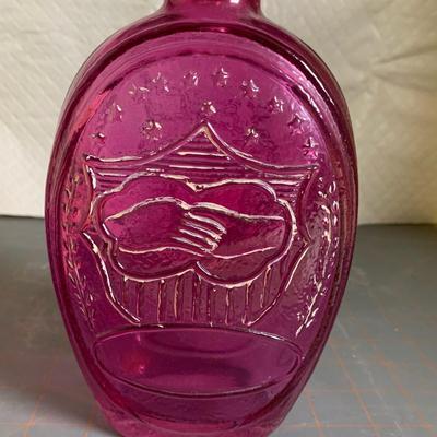 1970 Ezra Brooks Empty Purple 100 Mo Bourbon Whiskey Decanter Vintage, No Labels