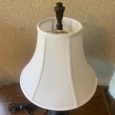 White Fabric Shade Table Lamp