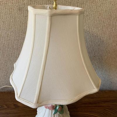 White Vintage Floral Bed Lamp with Ceramic Base