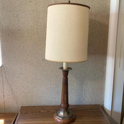 Vintage Table Lamp With Cream/Brown lampshade