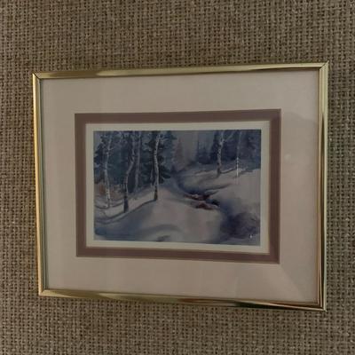 Watercolor Winter Scene print by Suzanne Reynolds