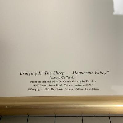 Bringing In the Sheep Monument Valley Framed Print