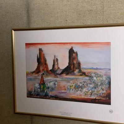 Bringing In the Sheep Monument Valley Framed Print