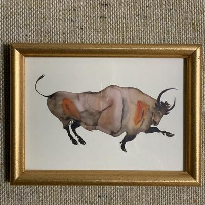 2 prints of watercolor prints framed