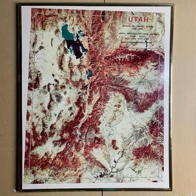 Utah Mosaic Of Landsat Scenes Fall 1976 Photo Frame