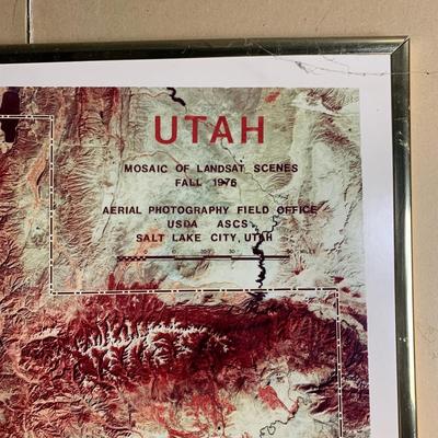 Utah Mosaic Of Landsat Scenes Fall 1976 Photo Frame