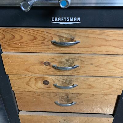 Craftsman Radial Arm Saw with Storage Cabinet with Assortment of Blades