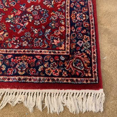 Red Sarouk Pure Virgin Wool Rug 4'x6'2